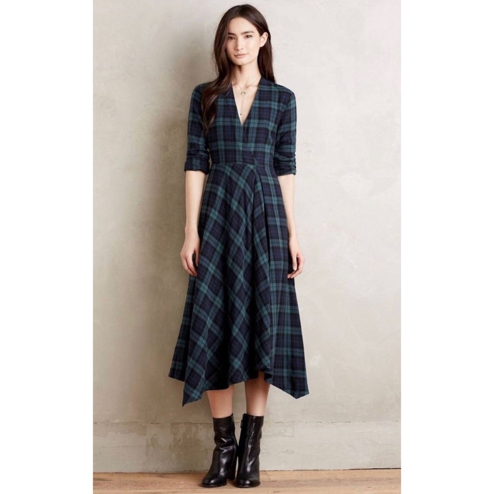 Anthropologie Tartan Dress